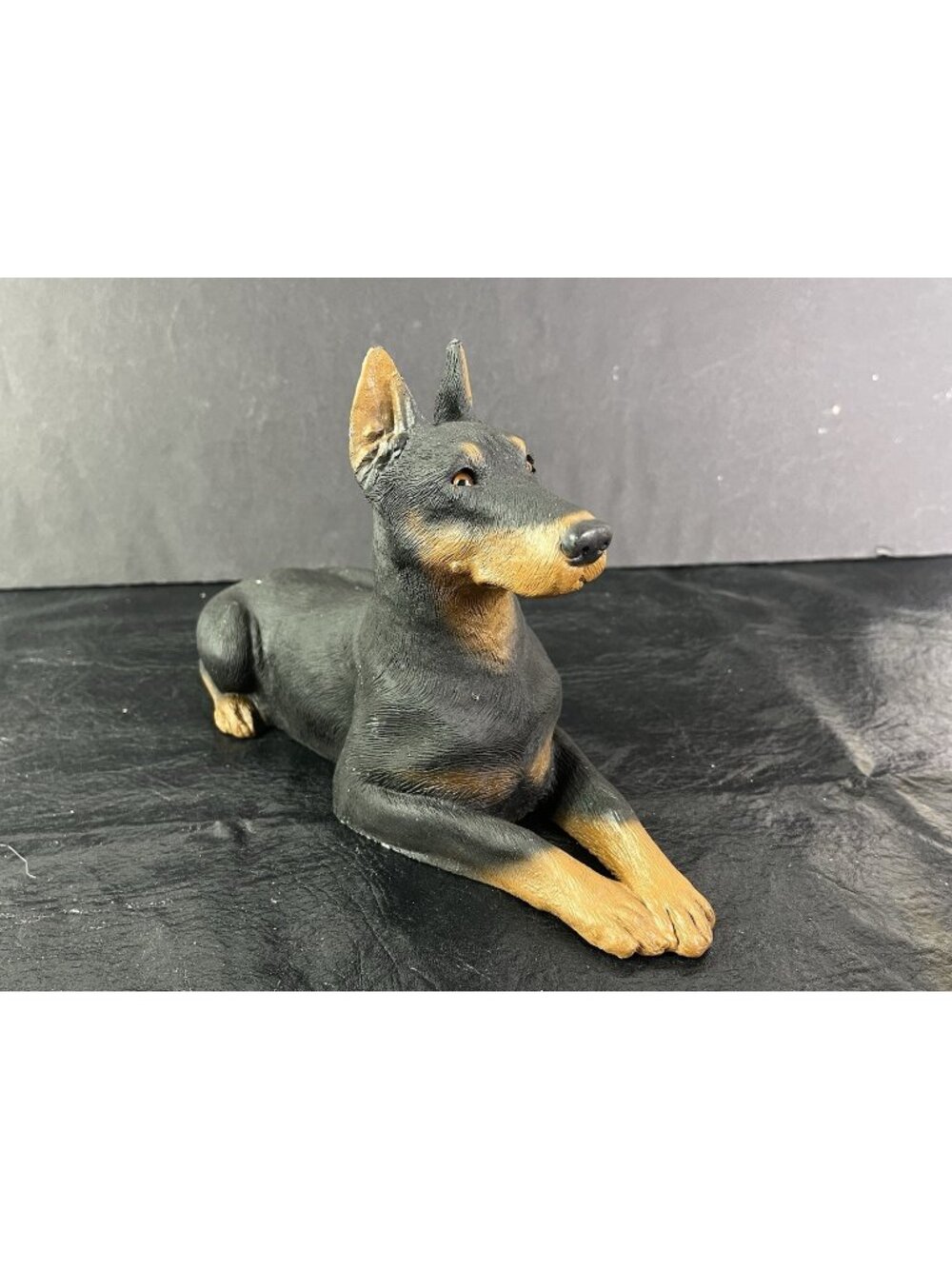 VINTAGE 1999 SANDICAST Doberman Dog Sculpture 10.5” Signed Sandra Brue USA